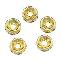 Iron Beads, with Resin Rhinestone, gold color plated Approx 1.7mm 