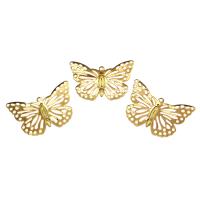 Iron Animal Pendants, Butterfly, gold color plated, hollow Approx 0.6mm 