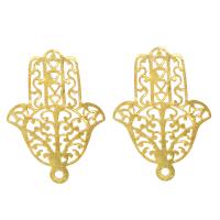 Iron Hollow Pendants, Hamsa, gold color plated Approx 2.8mm 