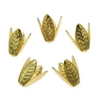 Iron Bead Caps, Flower, gold color plated Approx 1.5mm 
