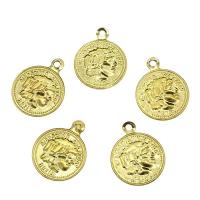 Fashion Iron Pendants, Flat Round, gold color plated Approx 1mm 