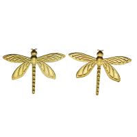 Iron Jewelry Findings, Dragonfly, gold color plated 