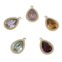 Zinc Alloy Teardrop Pendants, with Resin Rhinestone, gold color plated, fashion jewelry Approx 1.5mm, Approx 