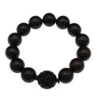 Black Sandalwood Bracelet, Round, fashion jewelry & Unisex brown 