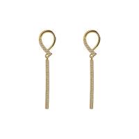 Zinc Alloy Rhinestone Drop Earring, zinc alloy post pin, gold color plated, for woman & with rhinestone & hollow, nickel, lead & cadmium free 