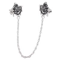 Zinc Alloy Collar Bar, Flower, silver color plated, fashion jewelry & for woman & blacken, 150mm 