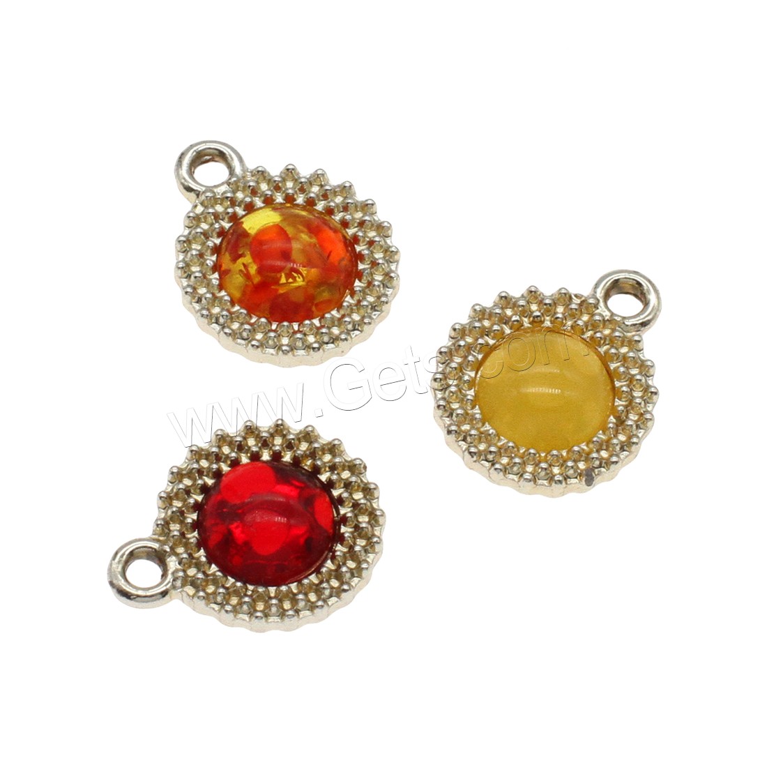 Zinc Alloy Flat Round Pendants, with Glass, gold color plated, fashion jewelry & different size for choice, more colors for choice, Hole:Approx 1.5mm, Sold By Bag