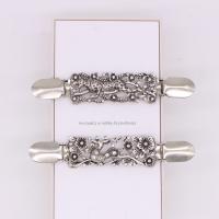 Zinc Alloy Collar Bar, antique silver color plated & for woman & with rhinestone & hollow, nickel, lead & cadmium free, 130mm 