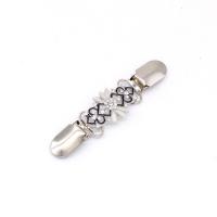 Zinc Alloy Collar Bar, silver color plated, for woman & enamel & with rhinestone & hollow, 110mm 