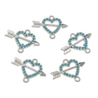 Resin Zinc Alloy Connector, with Resin, Heart, platinum color plated, 1/1 loop, skyblue Approx 1.5mm, Approx 