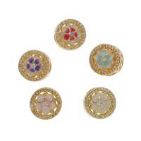 Zinc Alloy Large Hole Beads, gold color plated, micro pave cubic zirconia & enamel Approx 4mm 