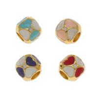 Zinc Alloy Large Hole Beads, gold color plated, enamel Approx 4mm 