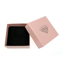Papel Impresión Cobre caja para regalo, Cuadrado, Sostenible, Rosado, 75x75x35mm, Vendido por UD