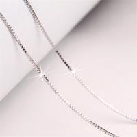Brass Chain Necklace, silver color plated 2mm 