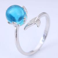 Zinc Alloy Cuff Finger Ring, with Glass, plated, vintage & for woman, US Ring 
