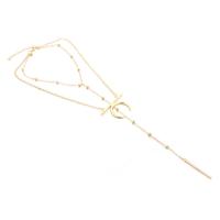 Zinc Alloy Choker Necklace, gold color plated, oval chain & for woman & , 230mm Approx 11 Inch, Approx 15.7 Inch 