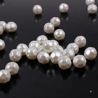 ABS Plastic Beads, injection moulding, Mini & DIY & imitation pearl & faceted, white 