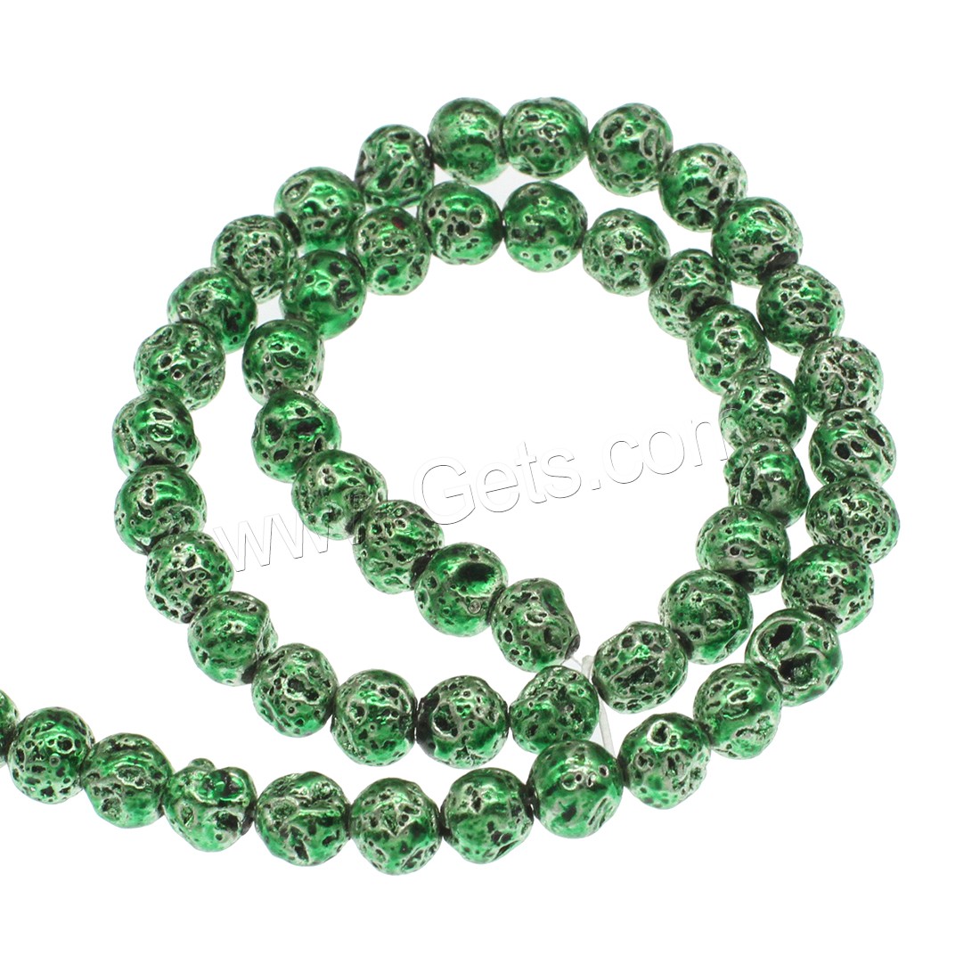 Natural Lava Beads, Round, plated, different size for choice, more colors for choice, Hole:Approx 1mm, Length:Approx 14.9 Inch, Sold By Strand