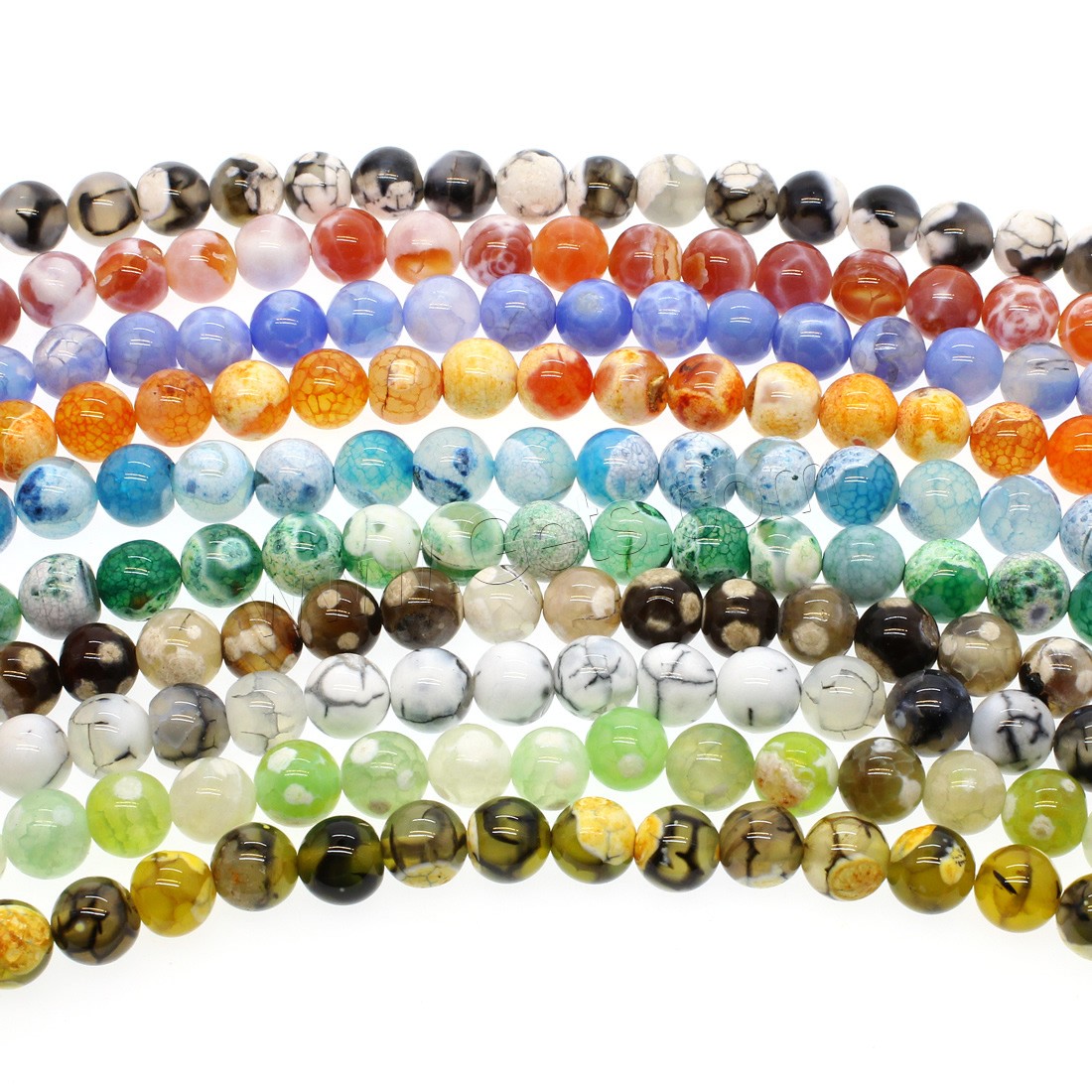 Mixed Agate Beads, Round, fashion jewelry & different materials for choice & different size for choice, Hole:Approx 1mm, Length:Approx 14.9 Inch, Sold By Strand