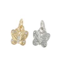 Zinc Alloy European Pendants, Butterfly, plated, fashion jewelry & with rhinestone Approx 4mm 