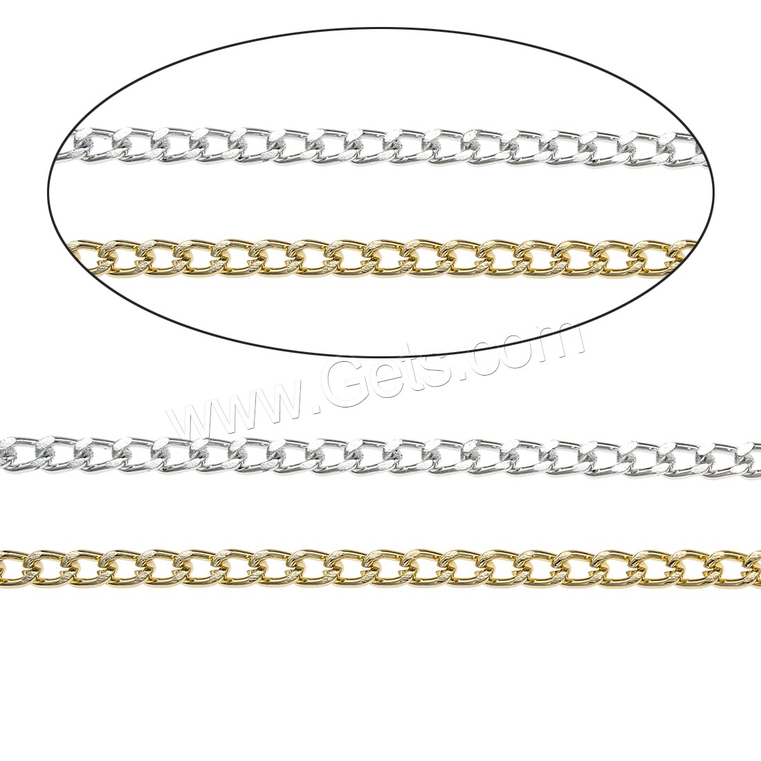 Aluminum Twist Oval Chain, plated, fashion jewelry & different size for choice, more colors for choice, 100m/Bag, Sold By Bag