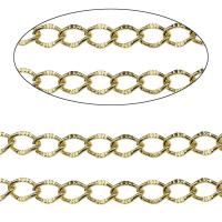 Aluminium Twist chaine ovale, Placage de couleur d'or, bijoux de mode & chaîne de torsion ovale Vendu par sac