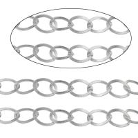Aluminum Twist Oval Chain, silver color plated 