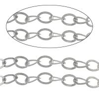 Aluminum Twist Oval Chain, silver color plated 