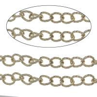 Aluminium Twist chaine ovale, Placage de couleur d'or, chaîne de torsion ovale Vendu par sac