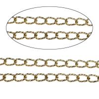 Алюминиевые твист овальная цепь, алюминий, плакирован золотом 100м/сумка, продается сумка