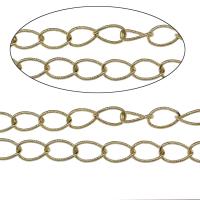 aluminium Chaîne, Placage de couleur d'or, chaîne de torsion ovale Vendu par sac