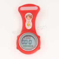 Silicone Nurse Watch, with Glass & Zinc Alloy, Chinese movement, Life water resistant & detachable & multifunctional & for woman 