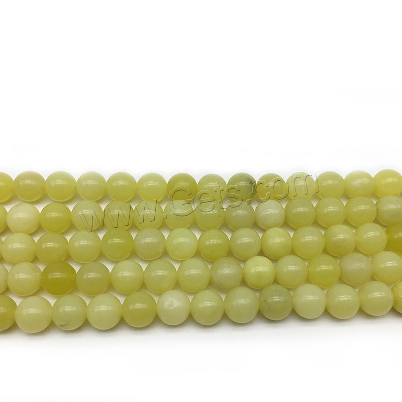 Jade Lemon Bead, Round, fashion jewelry & different size for choice, apple green, Hole:Approx 1mm, Length:Approx 14.9 Inch, Sold By Strand
