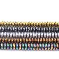 Hematite Spacer Bead, Flat Round, plated & faceted Approx 1mm Approx 14.9 Inch 