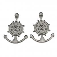 Stainless Steel Ship Wheel & Anchor Pendant, original color Approx 1.5mm 