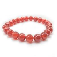 Red Agate Bracelet, Round, fashion jewelry & Unisex red Approx 7.5 Inch 