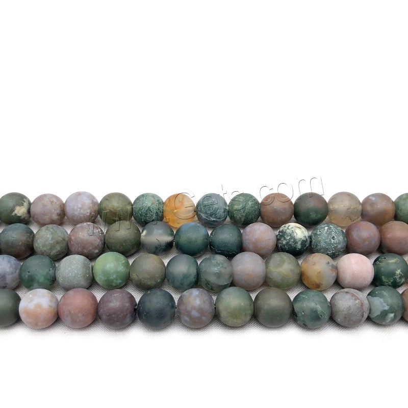 Perle agate indienne naturelle , Rond, styles différents pour le choix & givré, Trou:Environ 1mm, Longueur:Environ 14.9 pouce, Vendu par brin