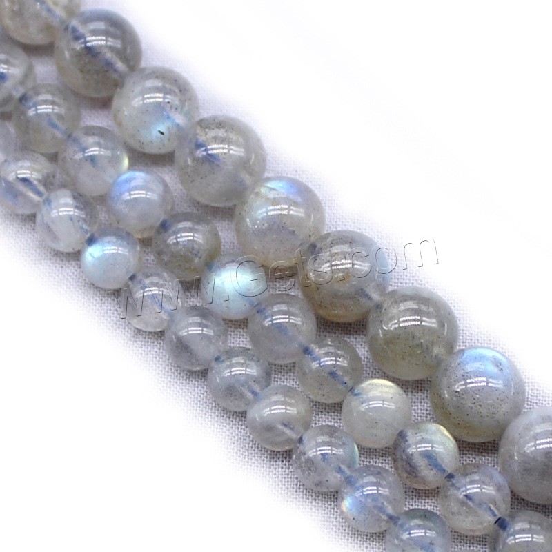 Natural Moonstone Beads, Round, fashion jewelry & different size for choice, grey, Hole:Approx 1mm, Length:Approx 14.9 Inch, Sold By Strand