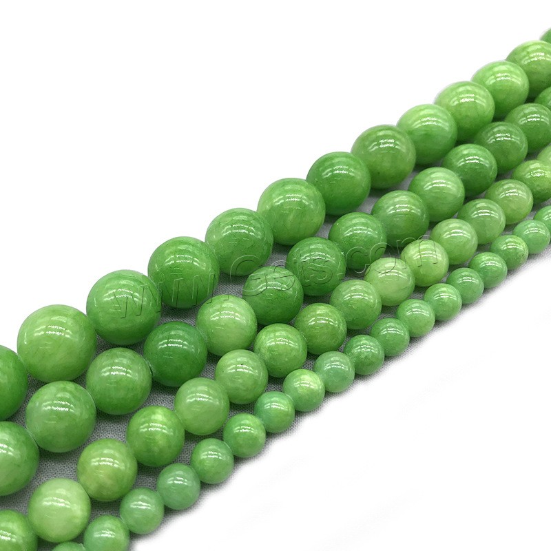 Dyed Jade Beads, Round, fashion jewelry & different size for choice, green, Hole:Approx 1mm, Length:Approx 14.9 Inch, Sold By Strand