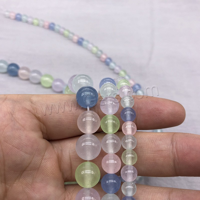 Dyed Jade Beads, Round, fashion jewelry & different size for choice, mixed colors, Hole:Approx 1mm, Length:Approx 14.9 Inch, Sold By Strand
