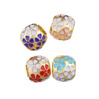 Brass European Large Hole Beads, Round, gold color plated, fashion jewelry & DIY & enamel Approx 4mm 