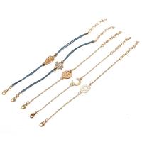 Zinc Alloy Bracelet Set, gold color plated, 5 pieces & fashion jewelry & for woman 