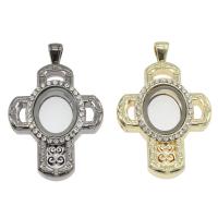 Glass Zinc Alloy Pendants, with Glass, plated, It could be opened and beads could be put inside. & with rhinestone Approx 5mm 