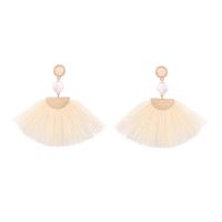 Zinc Alloy Tassel Earring, with Copper Coated Plastic, plated, for woman, 85*12mm 