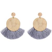 Zinc Alloy Tassel Earring, gold color plated, dyed & for woman, 55*50mm 