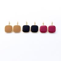 Enamel Zinc Alloy Leverback Earring, gold color plated, cute & fashion jewelry & for woman 31mm 