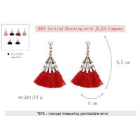 Zinc Alloy Tassel Earring, Broom, gold color plated, dyed & for woman & with rhinestone 65*50mm 