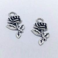 Zinc Alloy Flower Pendants, Rose, antique silver color plated, vintage & fashion jewelry & DIY Approx 1mm 