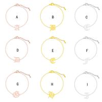 Stainless Steel Bracelet, with 6cm extender chain, Alphabet Letter, fashion jewelry & Unisex & oval chain Approx 5.12 Inch 