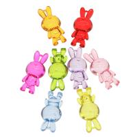 Transparent Acrylic Pendants, Rabbit, cute & fashion jewelry & DIY & jelly style, mixed colors Approx 1.5mm, Approx 
